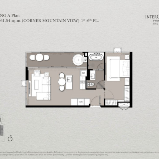 The Residences at InterContinental, 1 bedroom apartments - from 59 m² to 61 m²