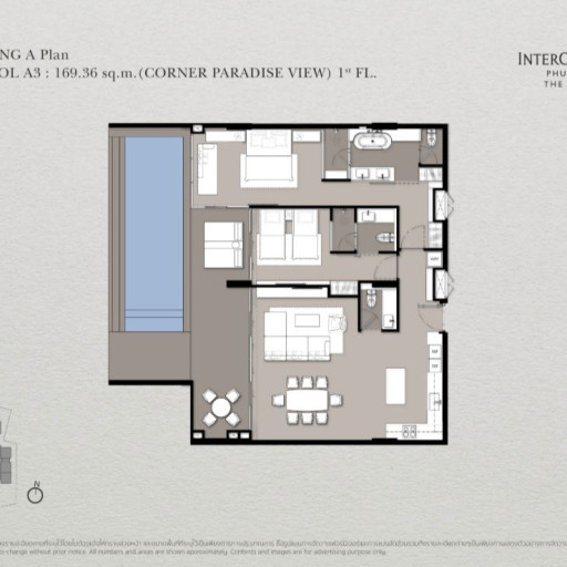 The Residences at InterContinental, 2 bedroom apartments - from 100 m² to 179 m²